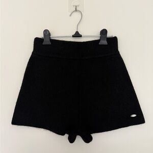 RE_L High Waist Black Knit Shorts